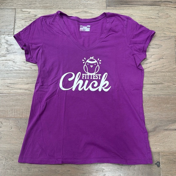 Under Armour Tops - Under Armour UA Semi-Fitted V Neck T Shirt Women's Small Purple HeatGear…